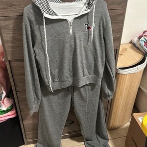 Gray Hoodie and Sweatpants Set size S